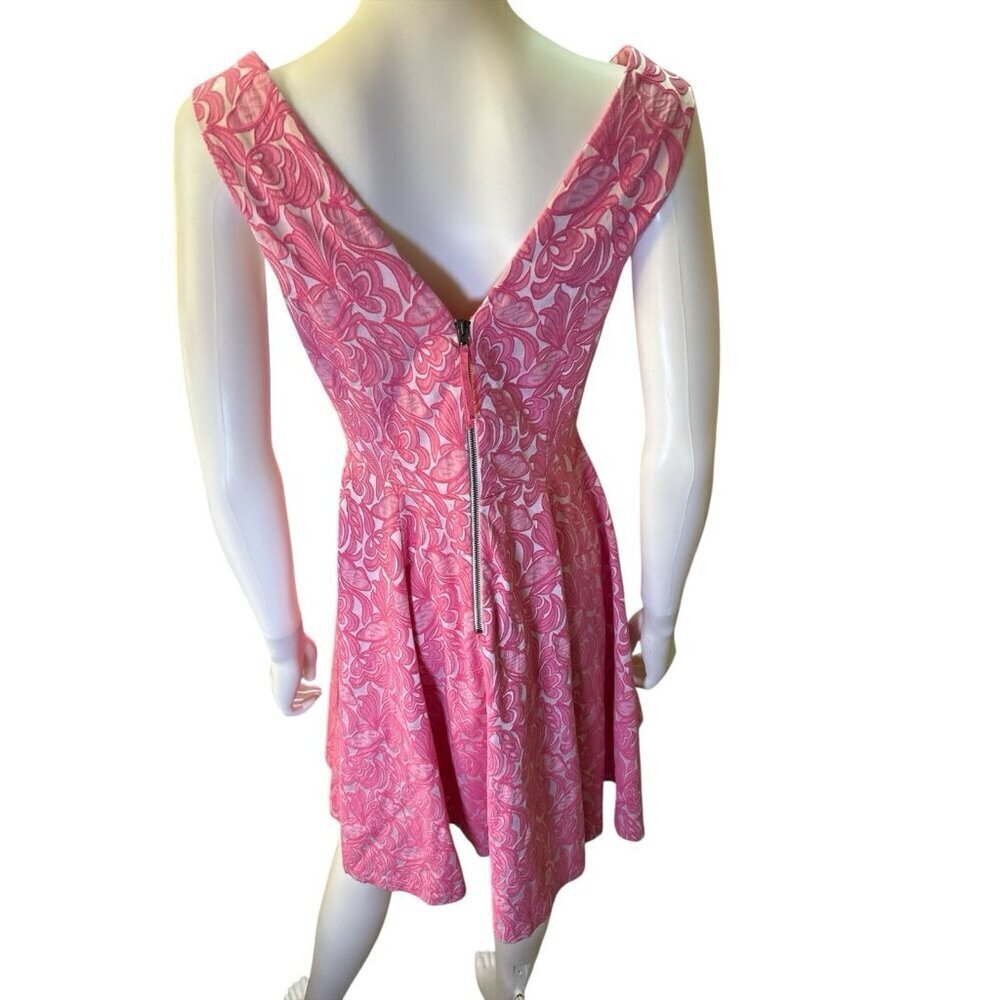 Maeve Anthropologie Lace Jacquard Fit and Flare Cocktail Party Dress Size 6 EUC - Picture 4 of 7